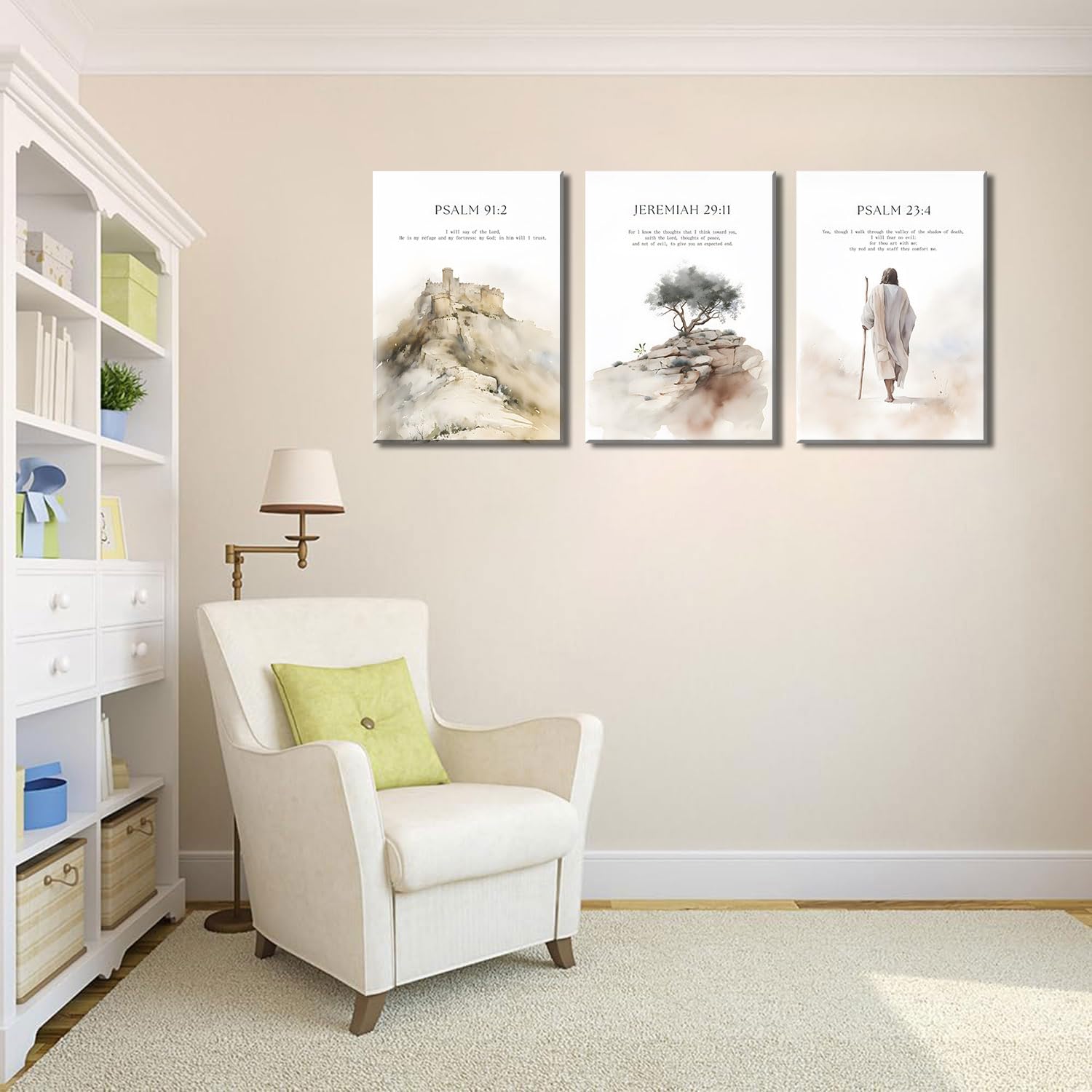 3Pcs Framed Jesus Wall Art Christian Bible Verse Canvas Posters Prints Minimalist Bible Stories Scripture Wall Decor Pictures Re